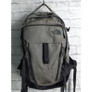 North face Surge Backpack Grey School Hiking Laptop Sleeve s12